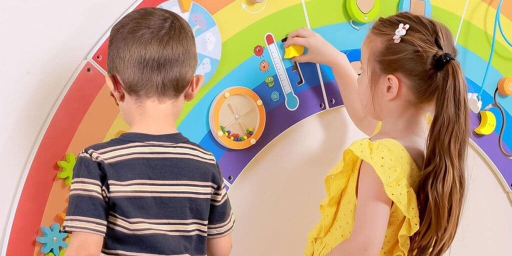 Rainbow Activity Wall Panels - Vibrant Sensory Wall Learning Play Fun