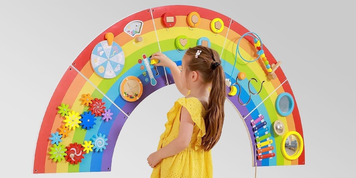 Rainbow Activity Wall Panels - Vibrant Sensory Wall Learning Play