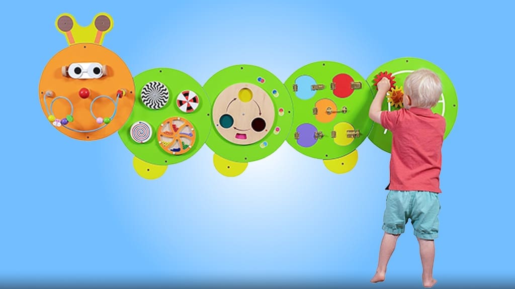 SPARK & WOW Caterpillar Activity Wall Panels - Montessori Sensory Wall Busy Board