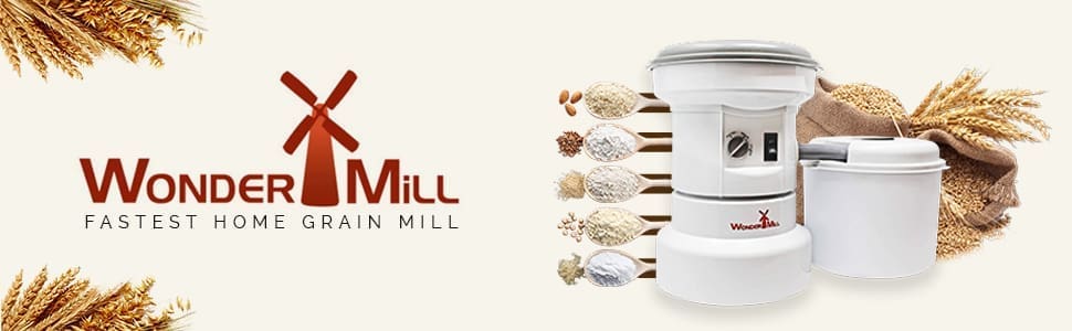 Wondermill Electric Grain Mill for Home Grinding & Bread Making