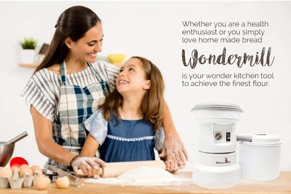 Wondermill Small Electric Grain Mill for at Home Grinding & Healthy Bread Making