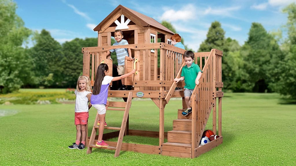 Backyard Discovery Scenic Heights Elevated Cedar Wooden Kids Playhouse Backyard Discovery Scenic Heights Elevated Cedar Wooden Kids Playhouse