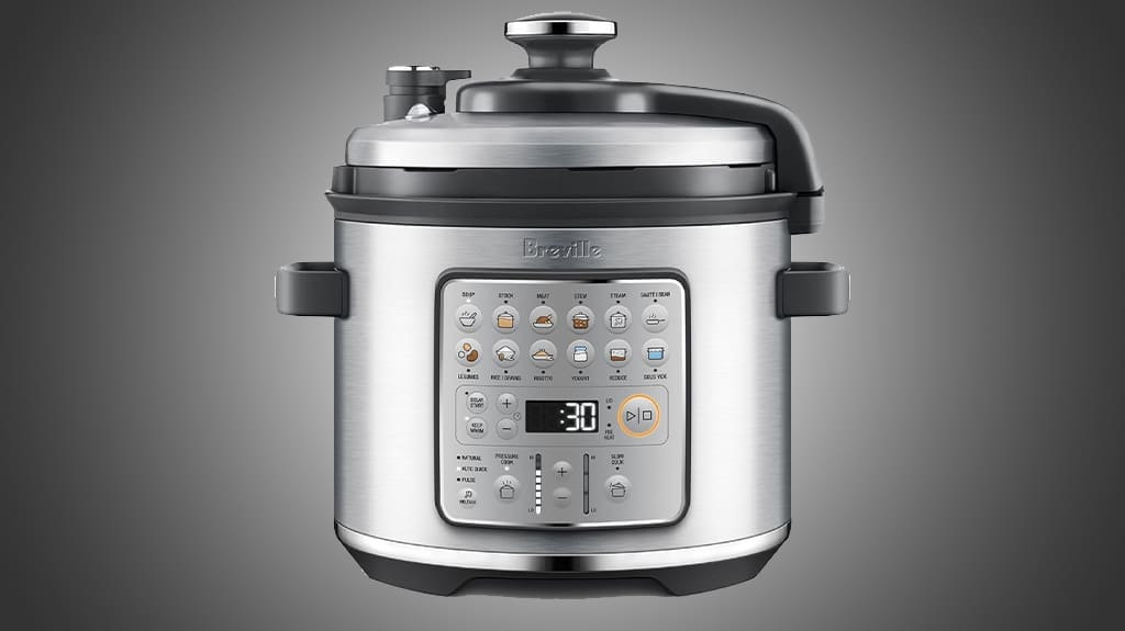 Breville Fast Slow Go Pressure Cooker with Brushed Stainless Steel Finish
