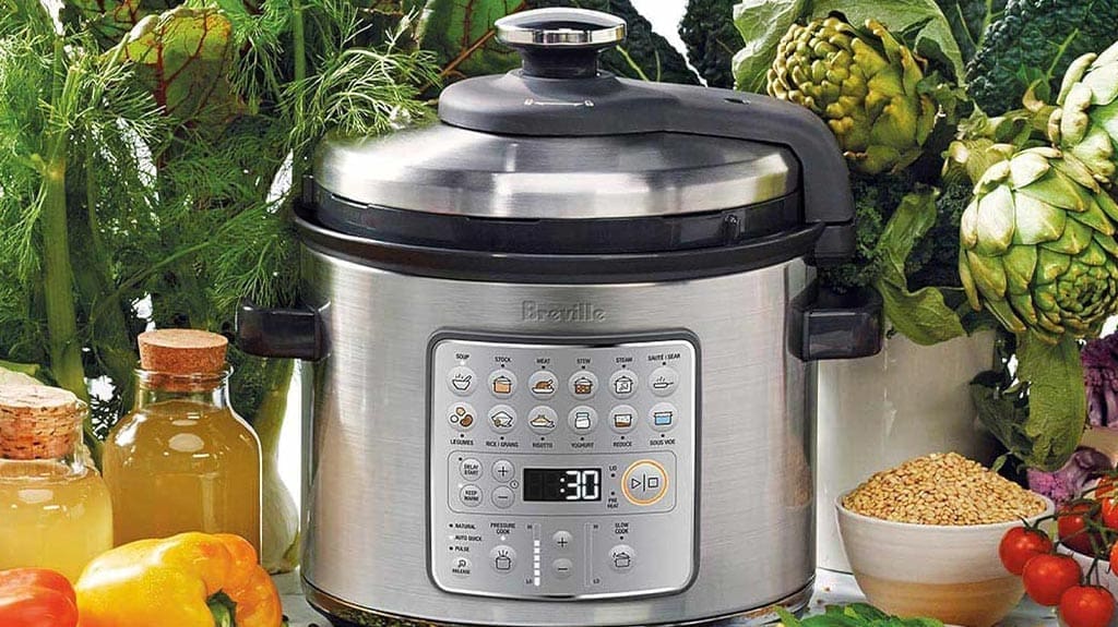 Breville Fast Slow Go Pressure Cooker with a Brushed Stainless Steel Finish