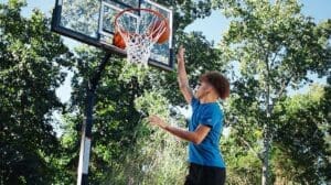 Spalding Momentous EZ Assembly Portable Adjustable Outdoor Basketball Hoop