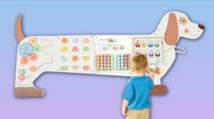 Wall Activity Panels - Dog Busy Board - Montessori Sensory Toy